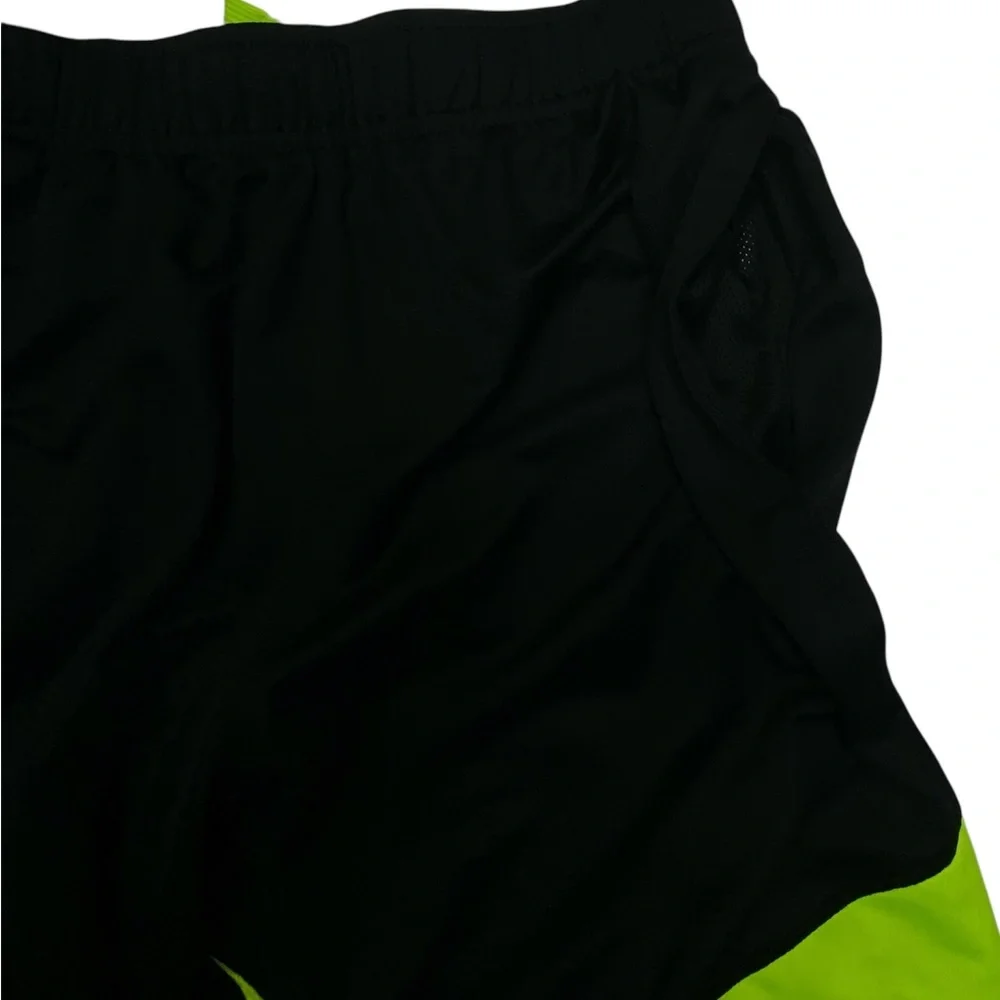 Nike Youth Athletic Dri Fit Black Neon Green Athletic Basketball‎ Shorts Sz L